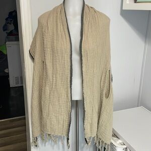 Anna & Ava Fringe Tunic Vest Oatmeal OS